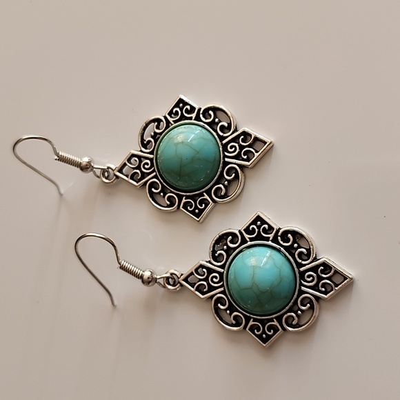 Boho  Tribal Turquoise  EARRINGS EP - Picture 3 of 5